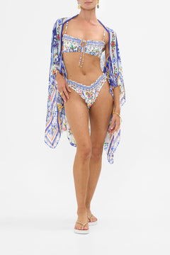 The CAMILLA Silk Chiffon Shrug in our Tiles Darls print.