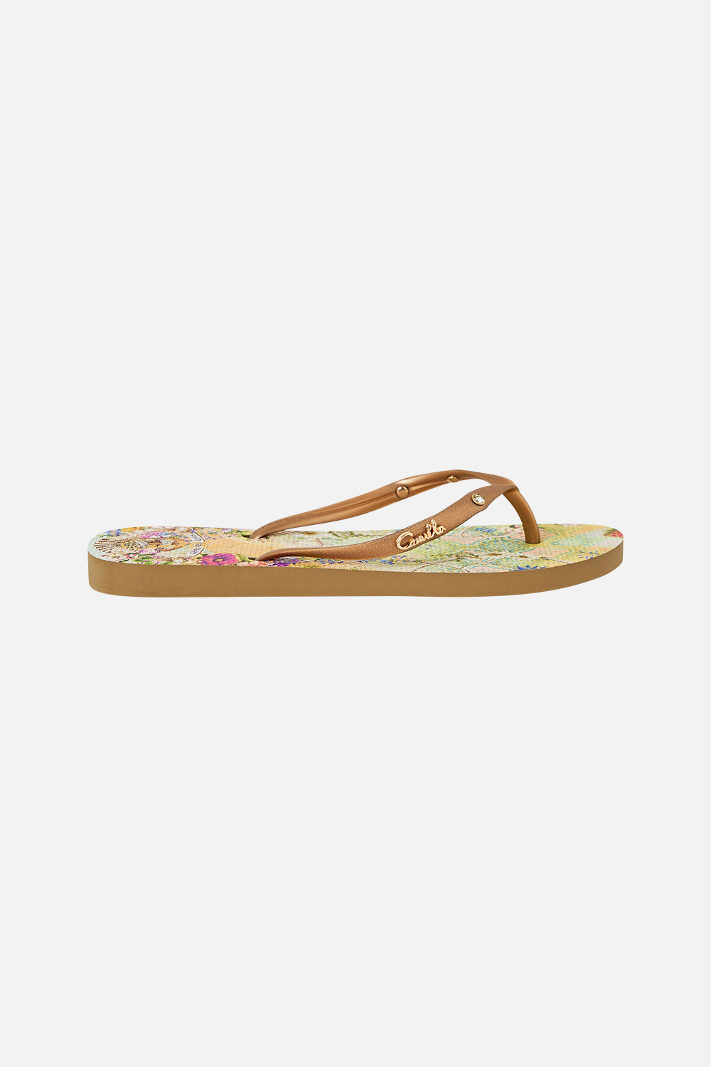 The CAMILLA Thongs in our Just Coasting print.