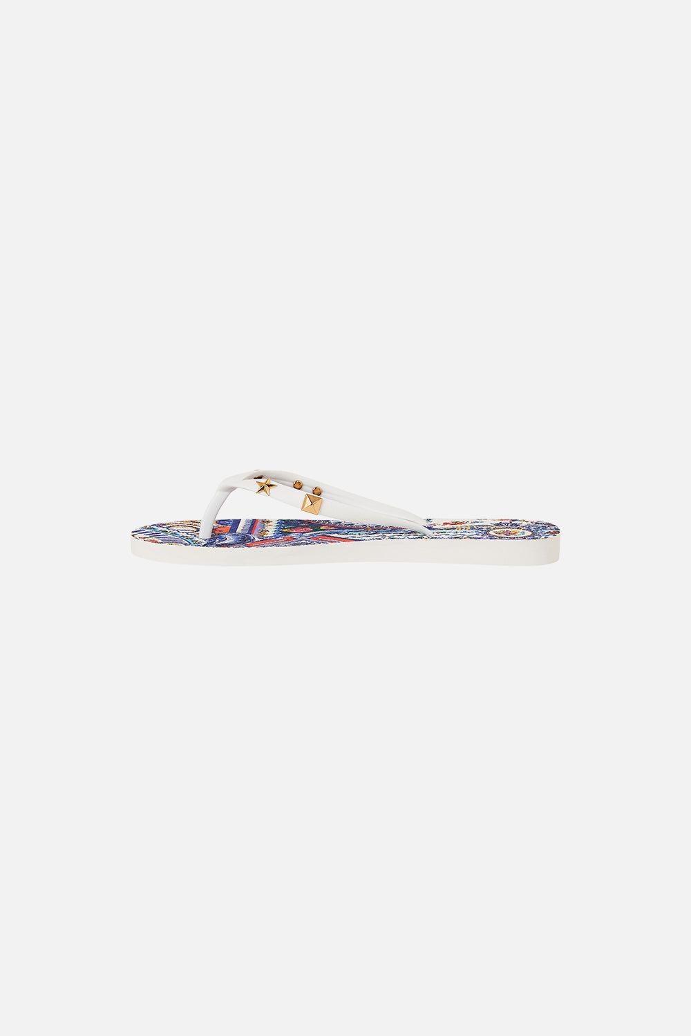 The CAMILLA Thongs in our Tiles Darls print.