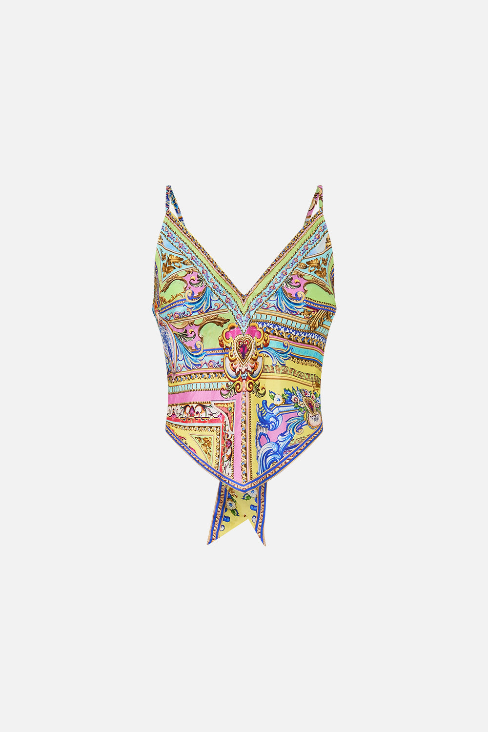 The CAMILLA Tie Back Cami in our Spirit Of Santa Maria print.