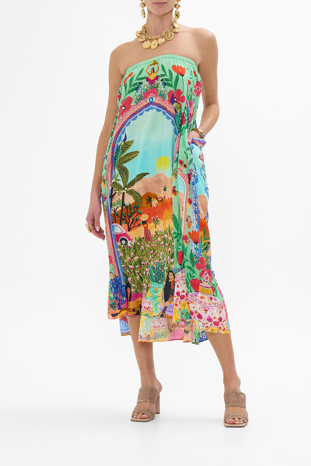 CAMILLA Pocket Skirt Dress in Queens of Creation print.