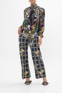 CAMILLA Raglan Button Up Shirt in Palacio Poetry print