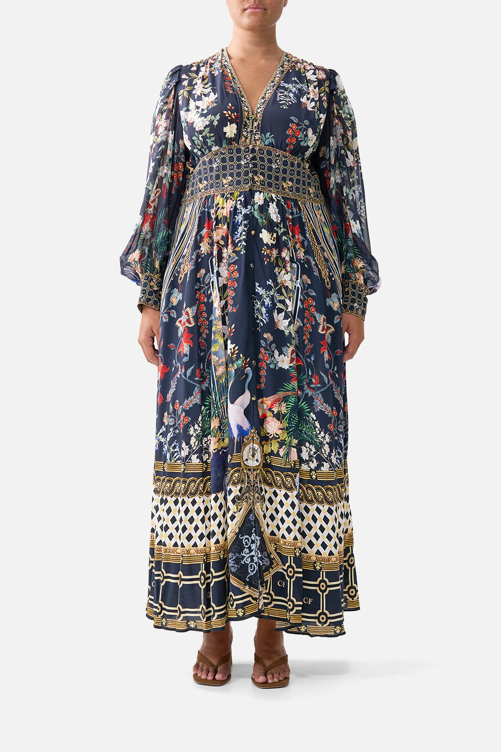 SHAPED WAISTBAND DRESS WITH GATHERED SLEEVES PALACIO POETRY