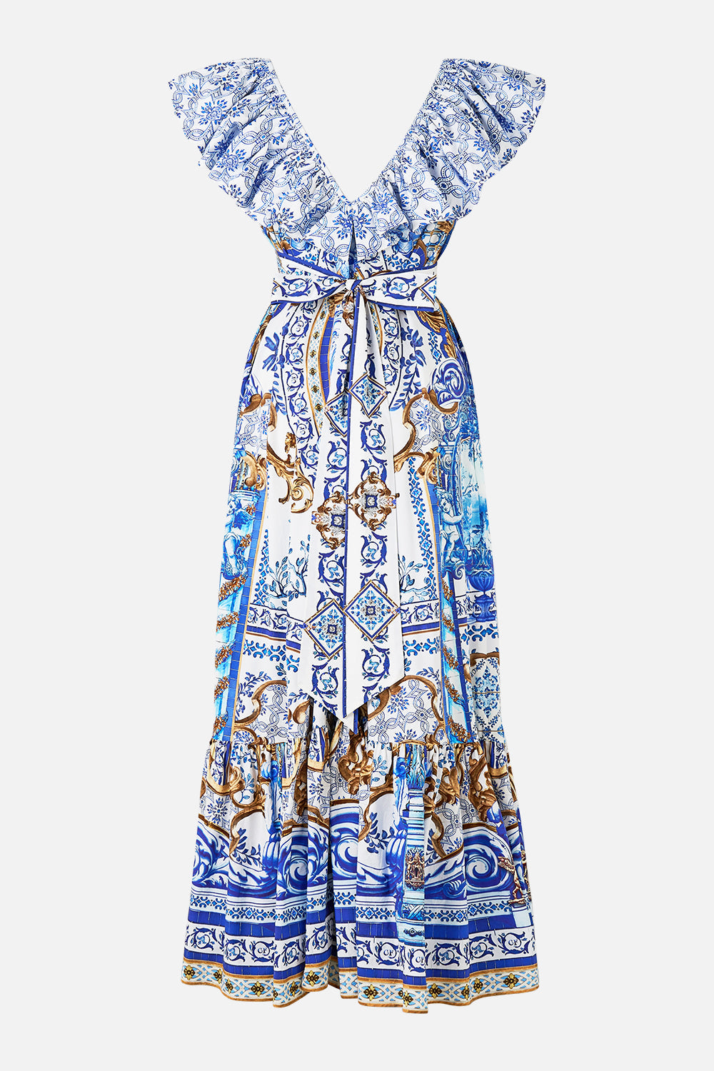 The Azul Adventures Frill Neck Dress with Hardware | CAMILLA US
