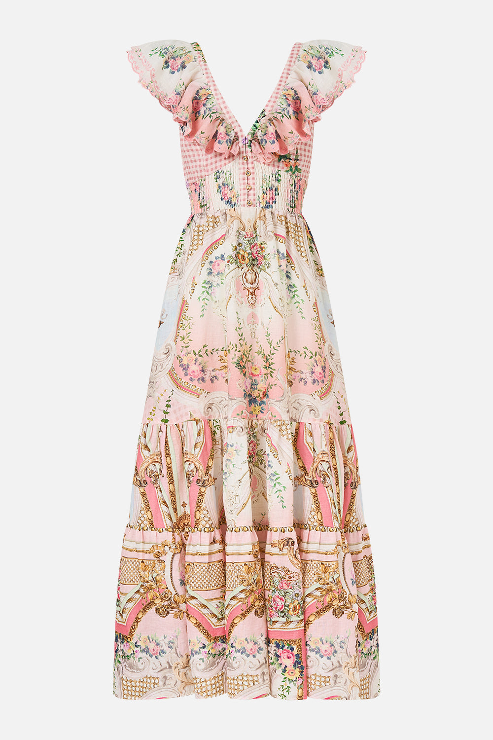 TIERED DRESS WITH NECK FRILL LISBON LULLABY