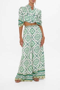 CAMILLA Tuck Front Pant in Corridor Of Calm print
