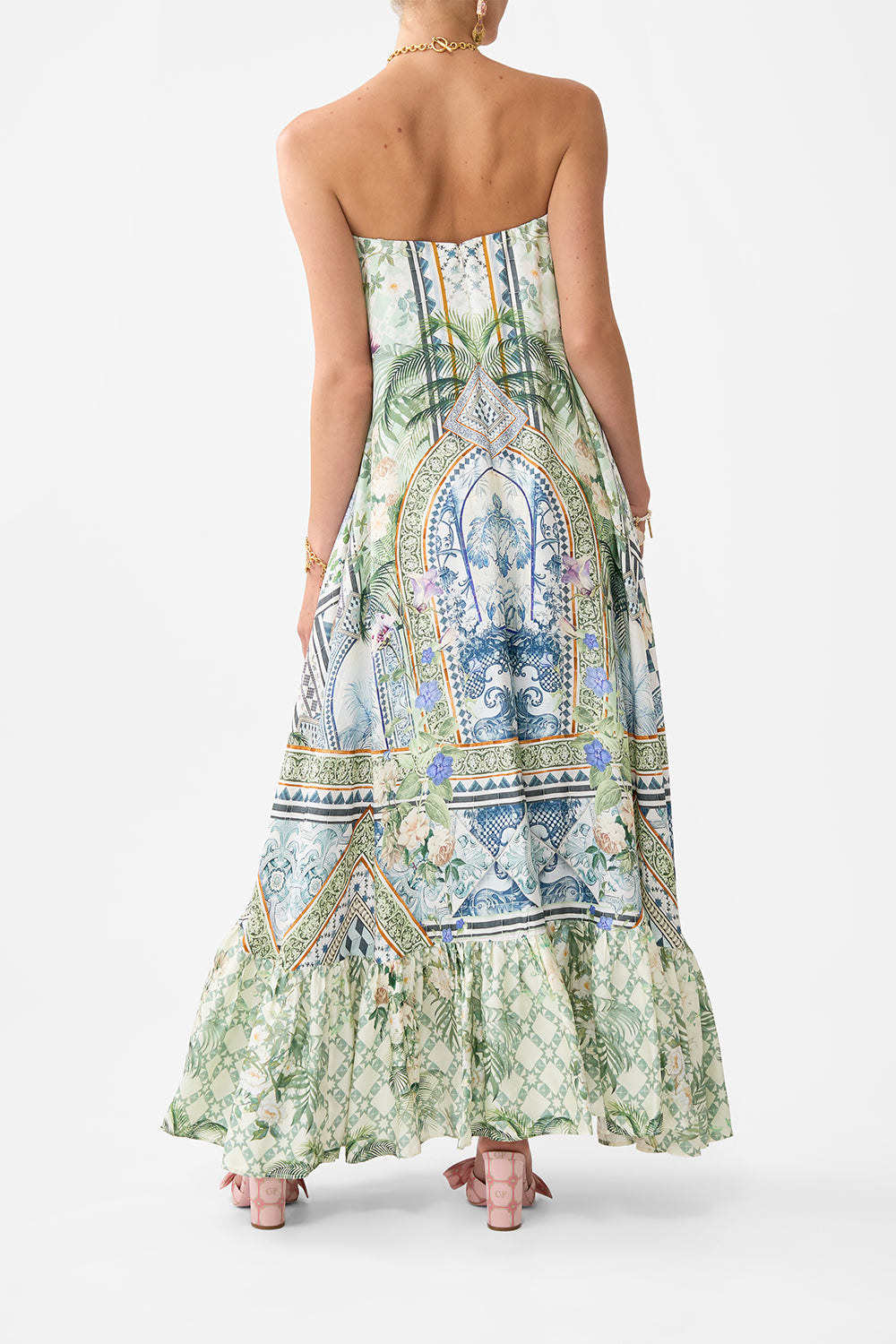 STRAPLESS MAXI WITH RUFFLE HEM JARDIM PARTY