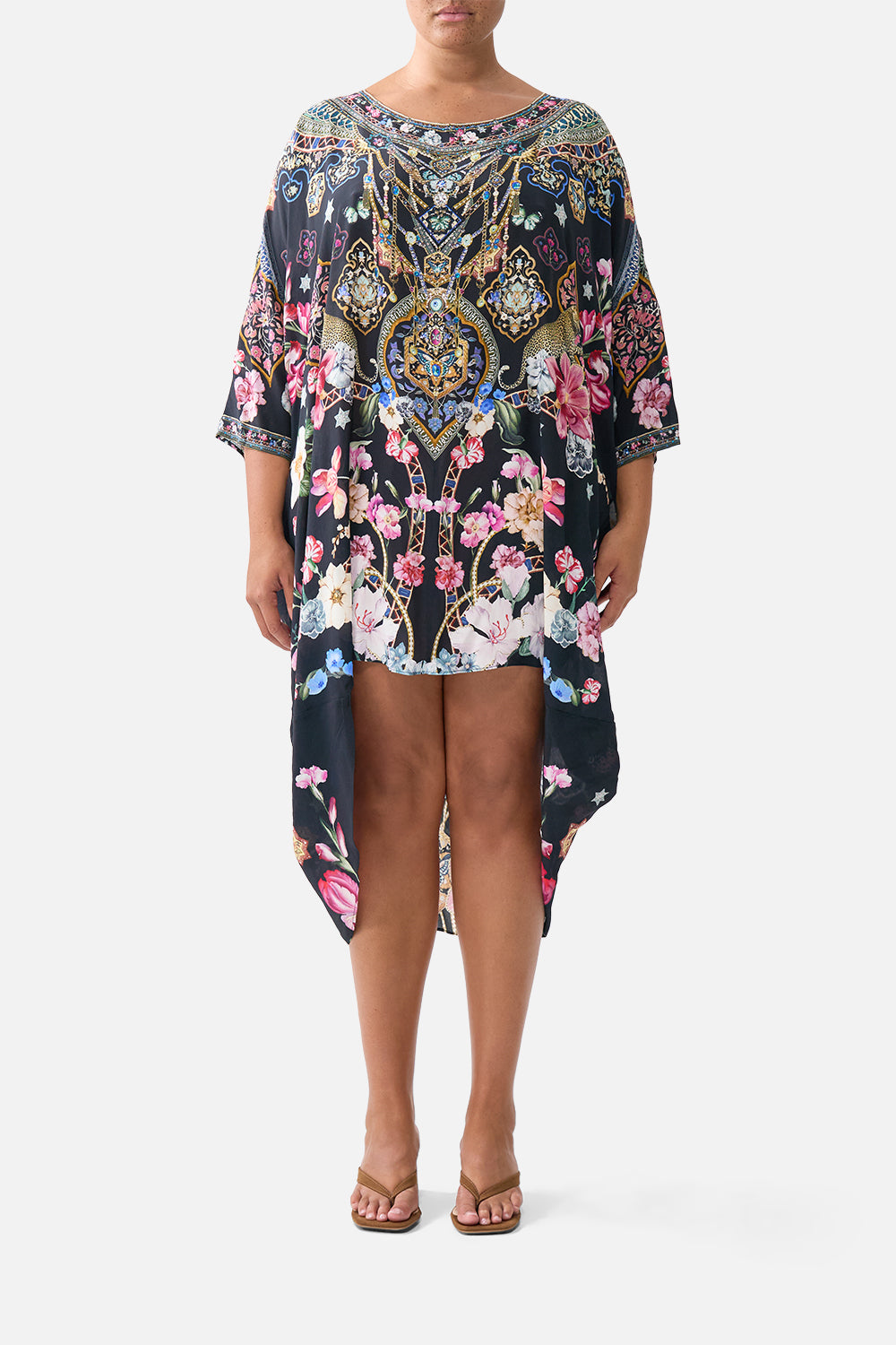 SCOOP BACK HEM DRESS MIDNIGHT IN MONSERRATE