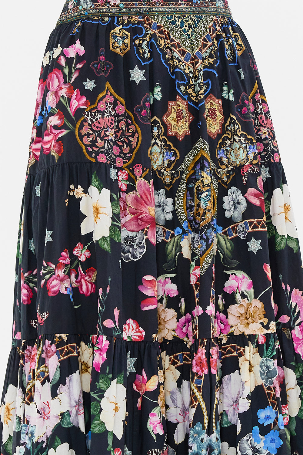 TIERED MAXI SKIRT MIDNIGHT IN MONSERRATE