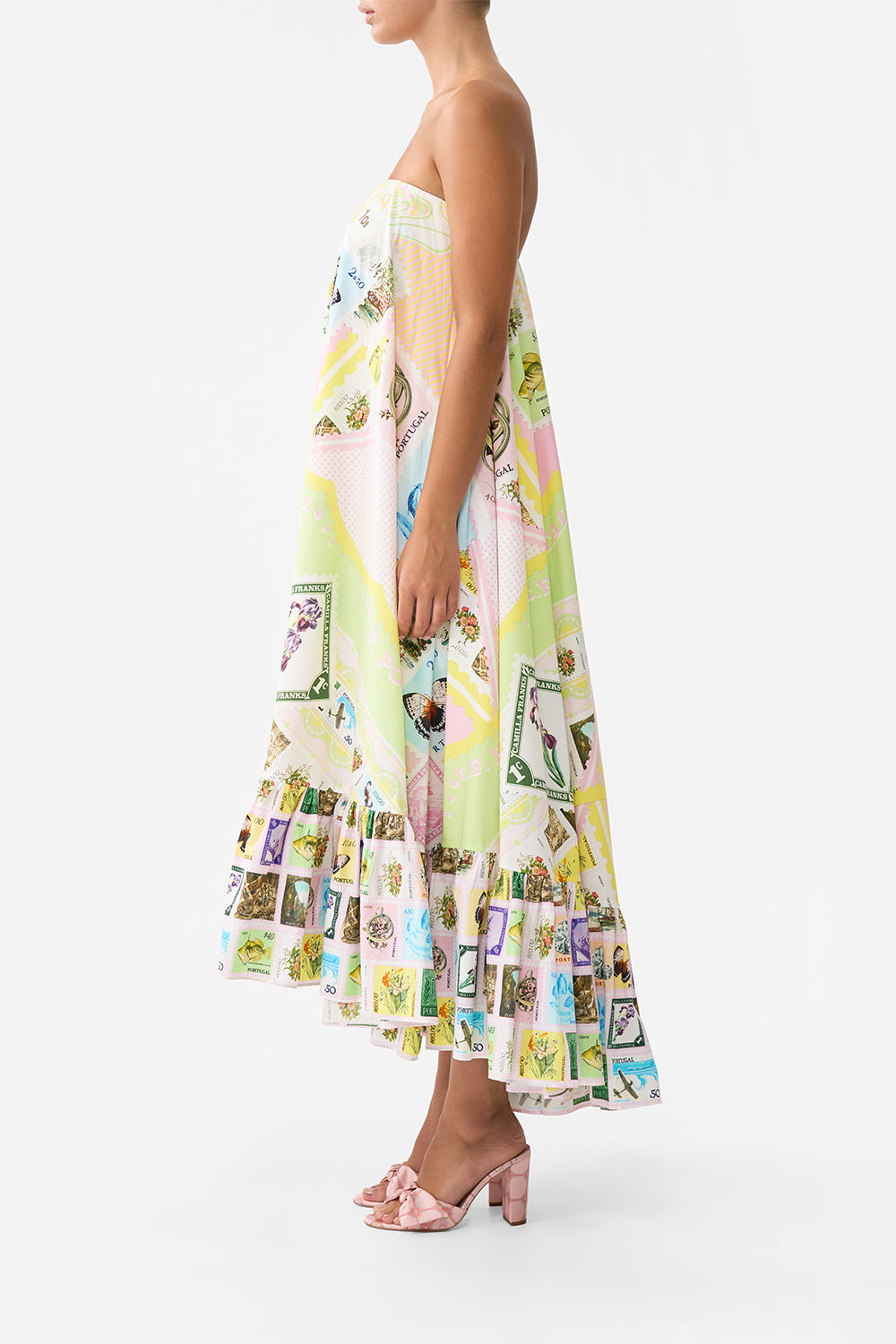 STRAPLESS MAXI WITH RUFFLE HEM WITH LOVE FROM LISBON