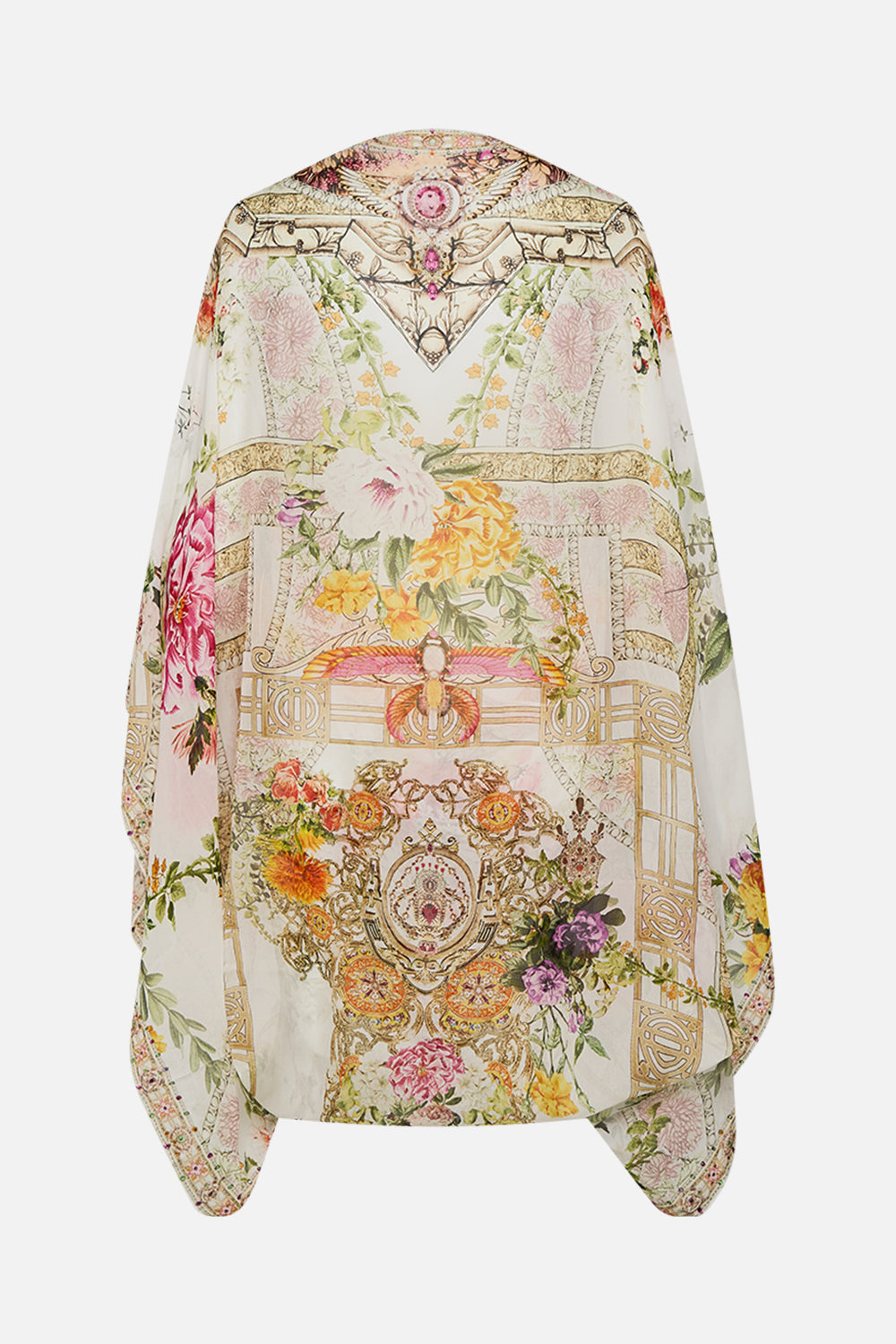 CAMILLA Silk shrug in Egyptian rose print.