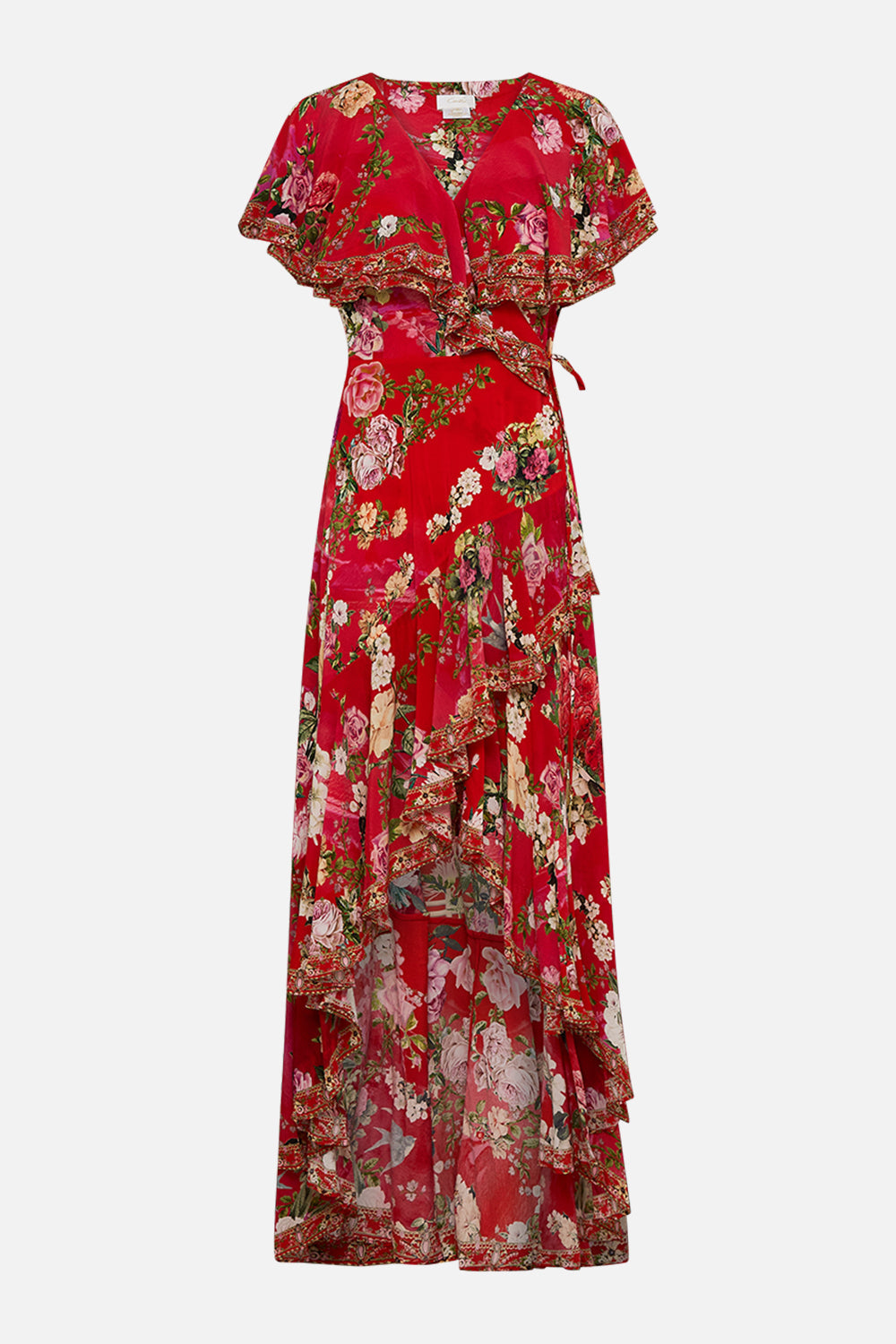 CAMILLA Frill sleeve long dress in Sweet home Alexandria print.