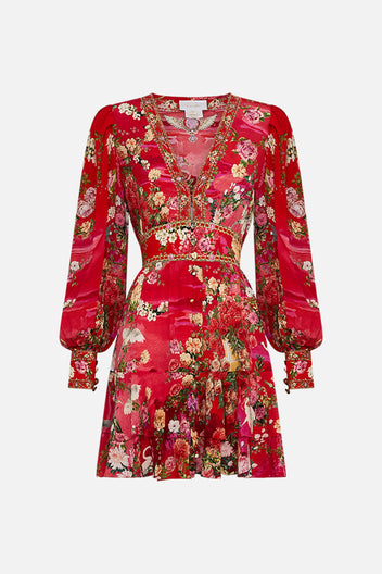 FRILL SLEEVE LONG DRESS SWEET HOME ALEXANDRIA