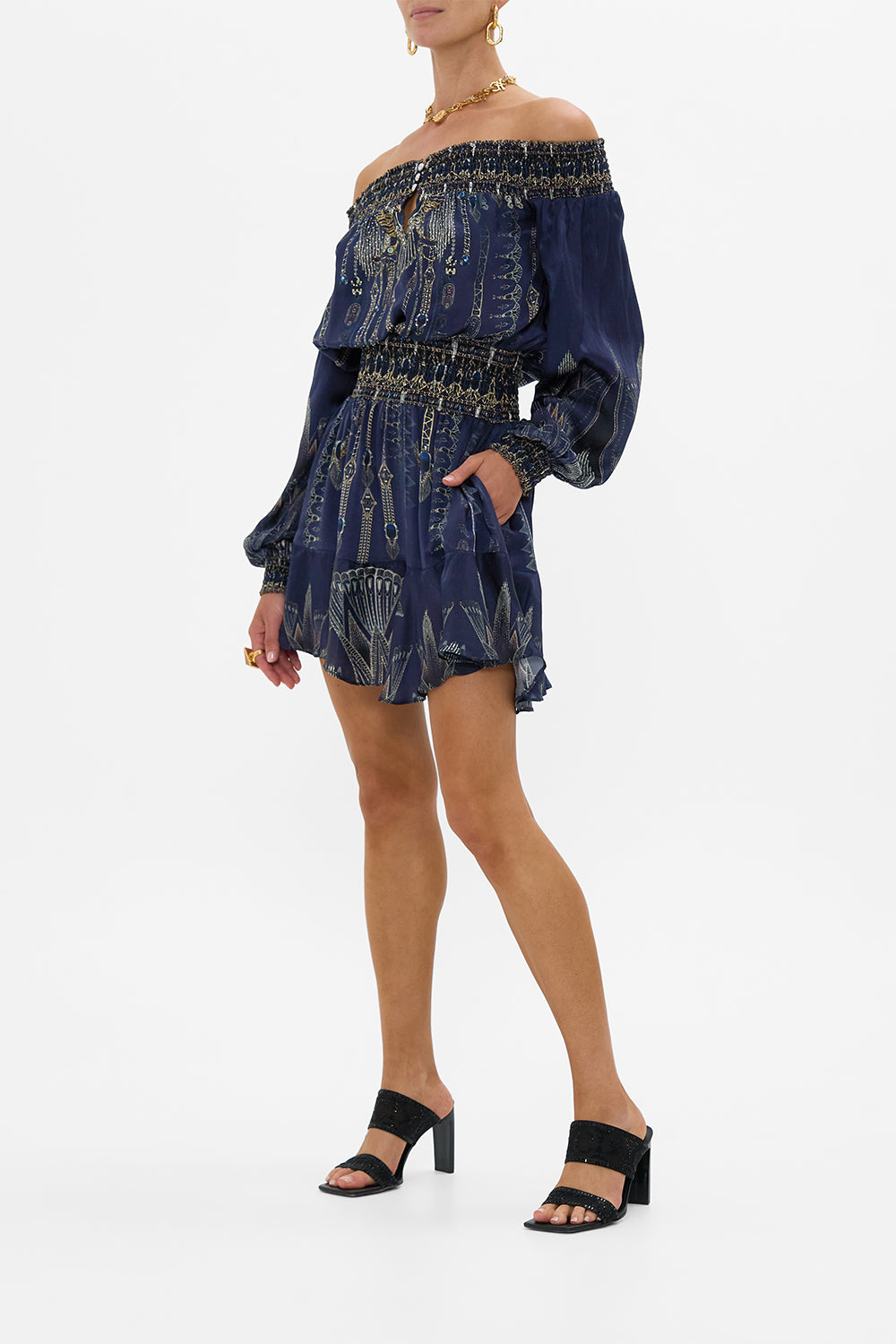 OFF SHOULDER SHORT DRESS THE EGYPT EFFECT