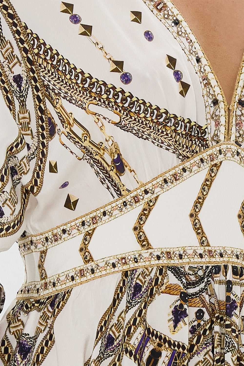 WAISTED DRESS WITH HEM RUFFLE GODDESS ENERGY