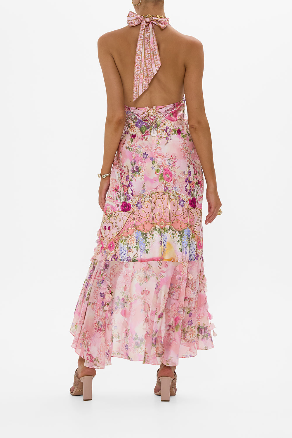 BIAS HALTER DRESS WITH RUFFLE HEM TOTALLY OZMOPOLITAN