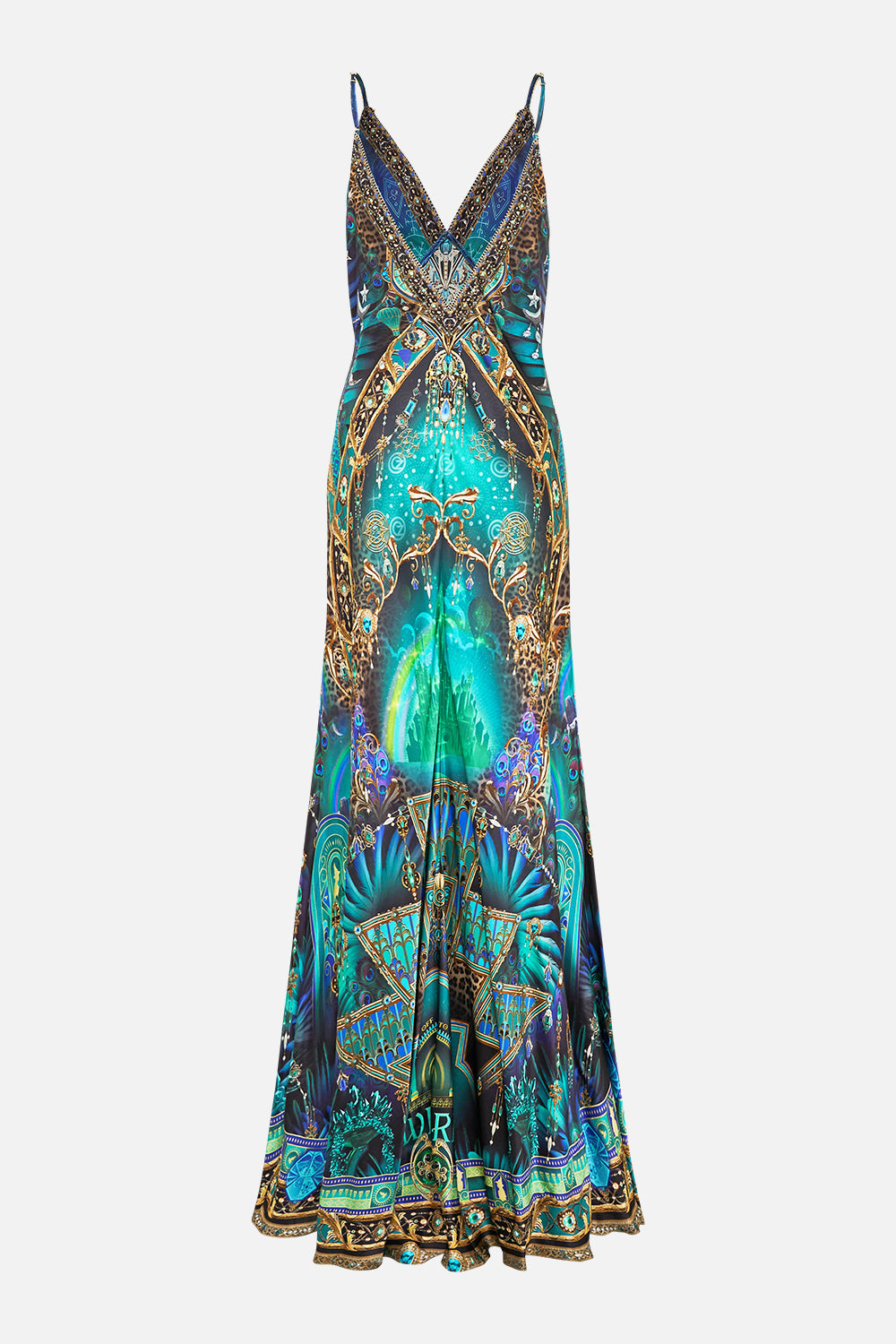 The Defy Gravity V Neck Long Bias Slip Dress With Train | CAMILLA