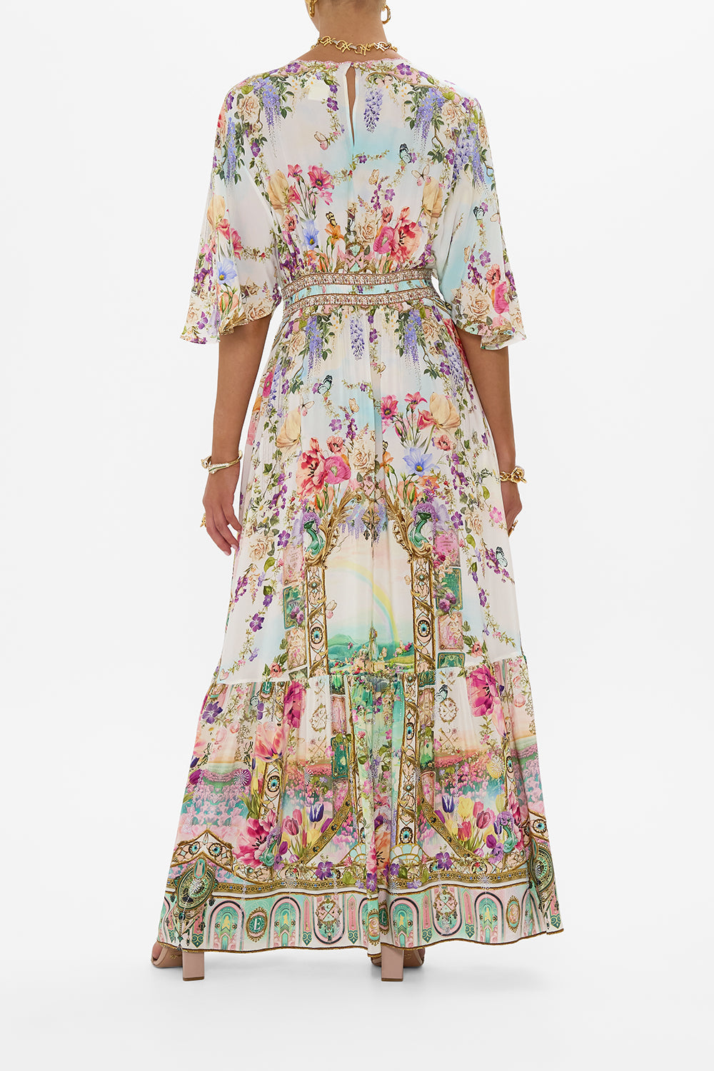 WAISTED DRESS WITH HEM RUFFLE MUNCHKINLAND