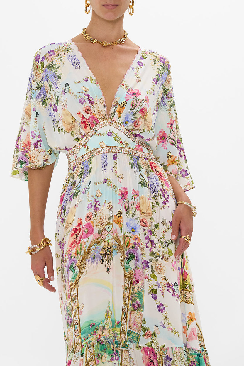 Waisted Dress With Hem Ruffle Meet Me In Mallorca - Camilla