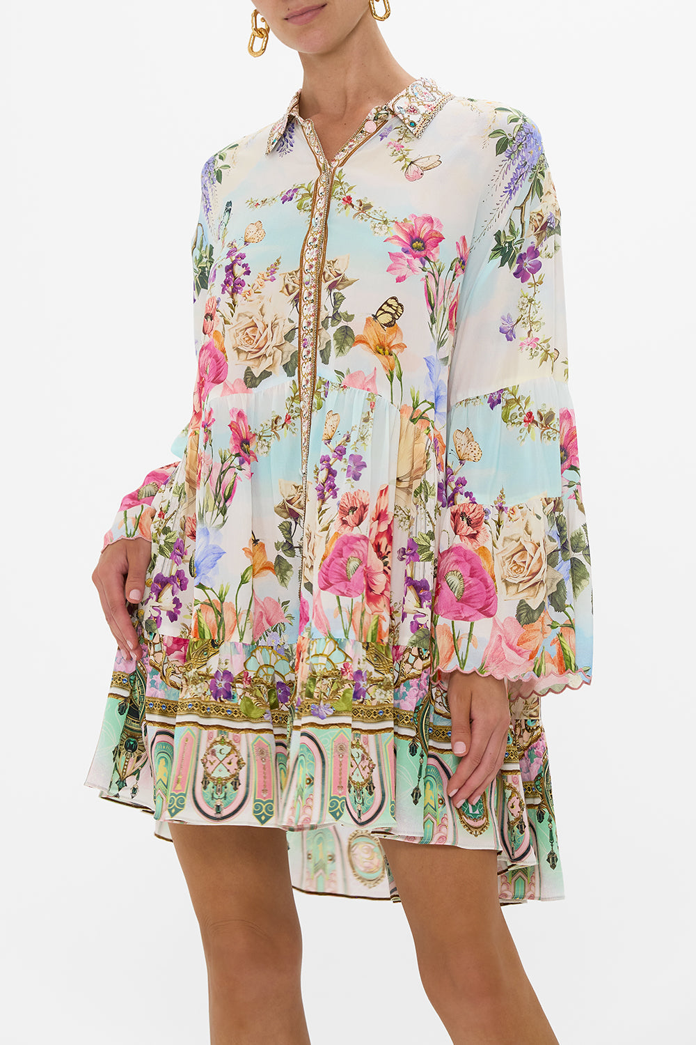 TIERED DRESS WITH COLLAR MUNCHKINLAND