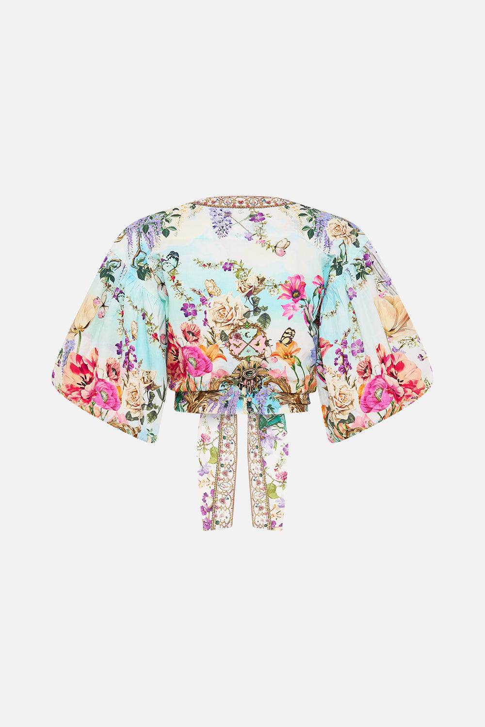 TIE FRONT PUFF SLEEVE TOP MUNCHKINLAND