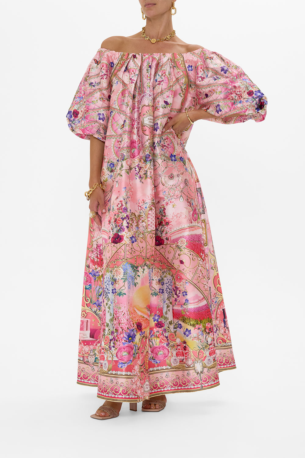 OFF SHOULDER LONG PUFF DRESS TOTALLY OZMOPOLITAN