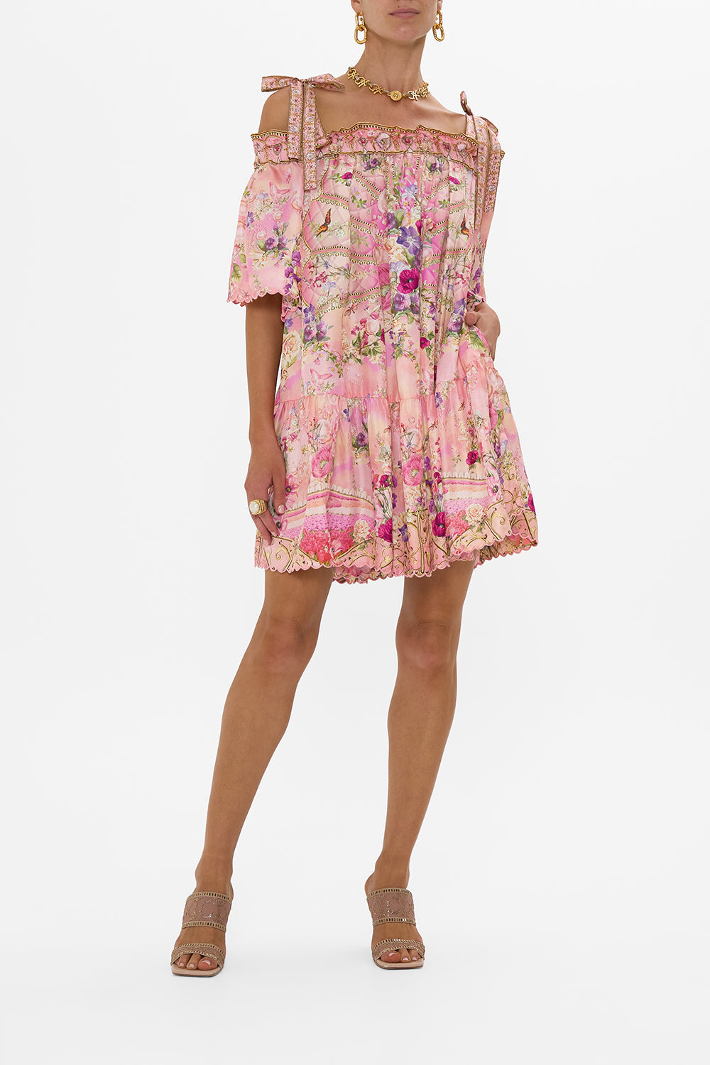 The Totally Ozmopolitan Off Shoulder Frill Dress With Straps