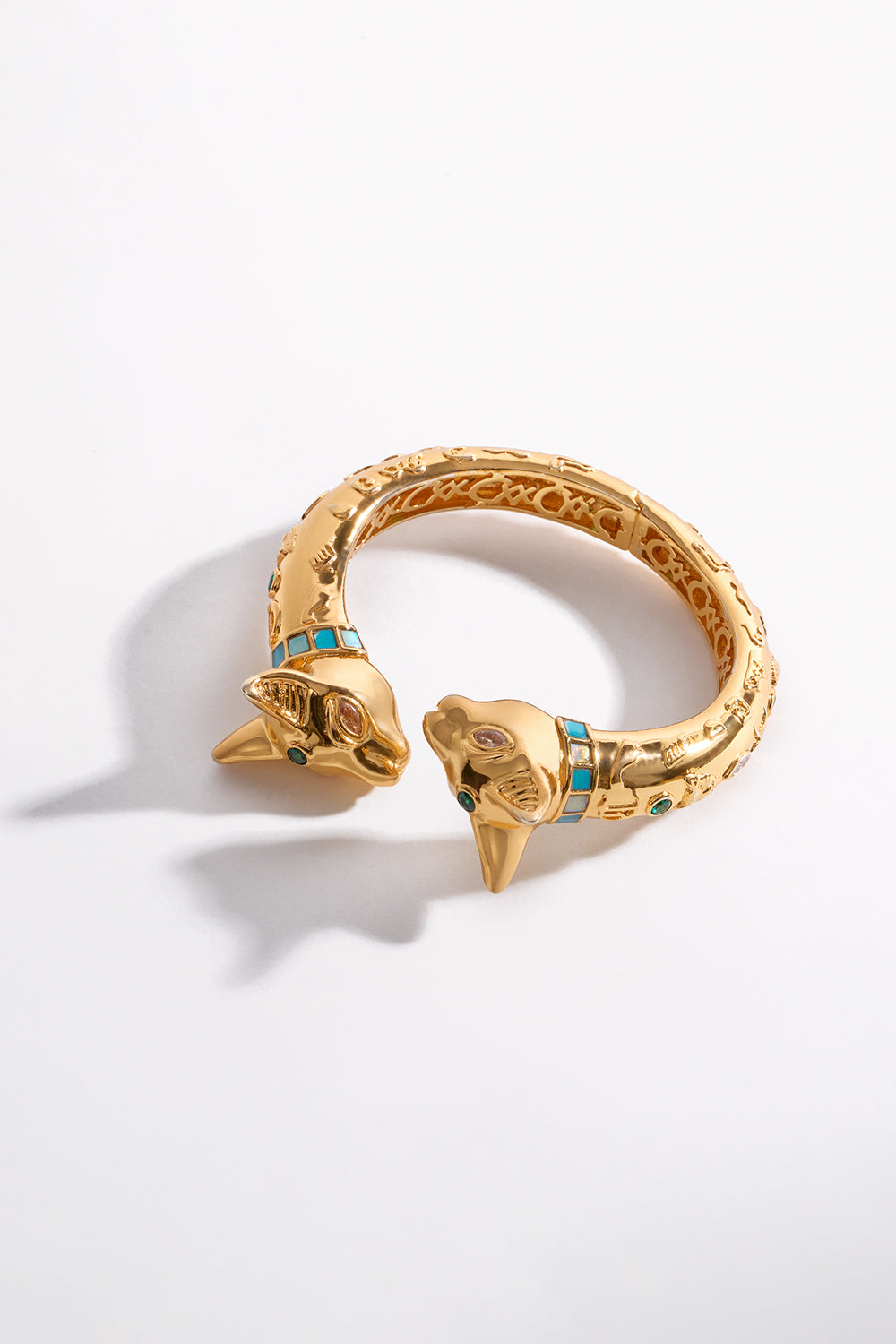 CAMILA Gold Bastet Bangle in Global Nomad print. 