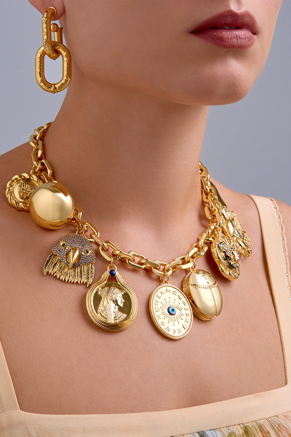 CAMILLA Gold Global Nomad Charm Necklace