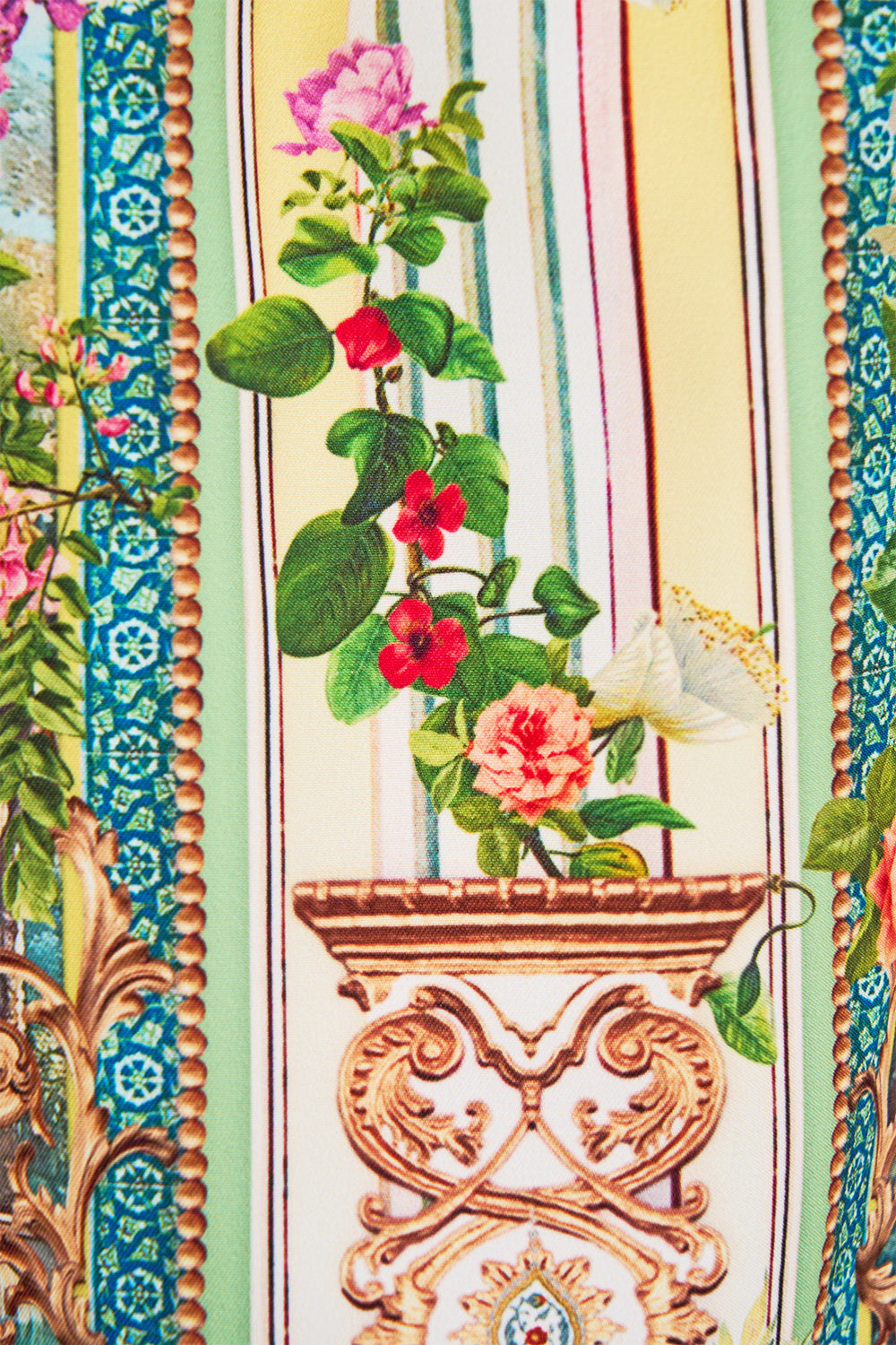 The CAMILLA mid length boardshort with elastic waist from our print tales of Topkapi palace