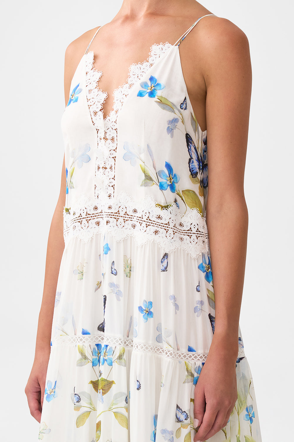 The CAMILLA trapeze tiered dress from our print botanical ballads