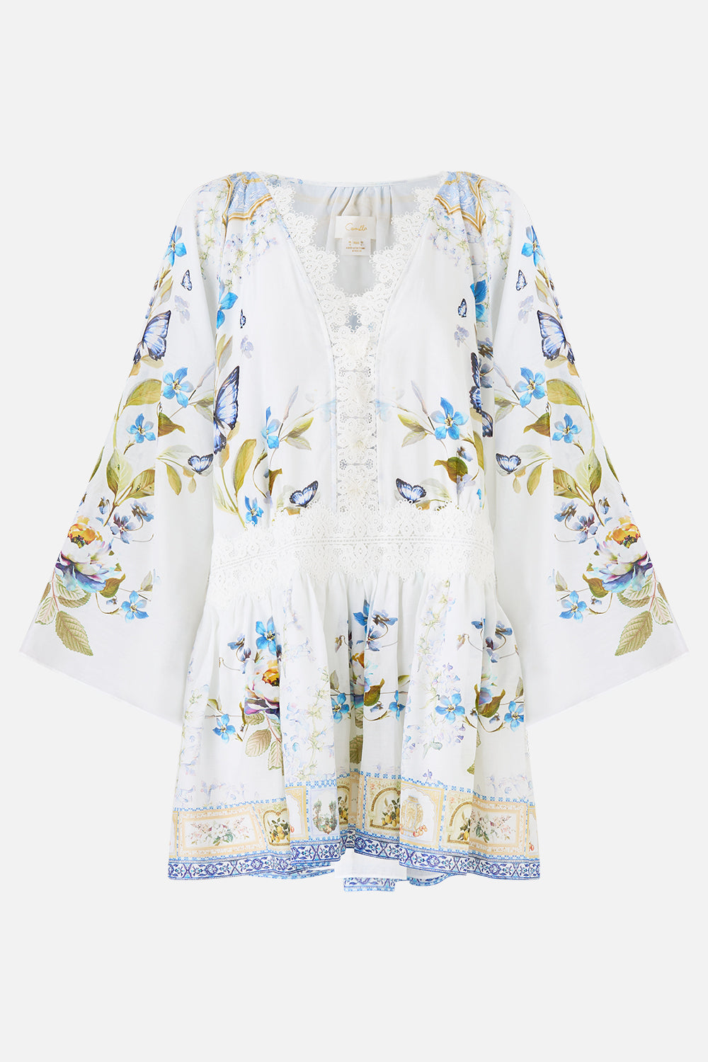 VESTIDO CORTO HOLGADO CON CINTURA CAÍDA BOTANICAL BALLADS