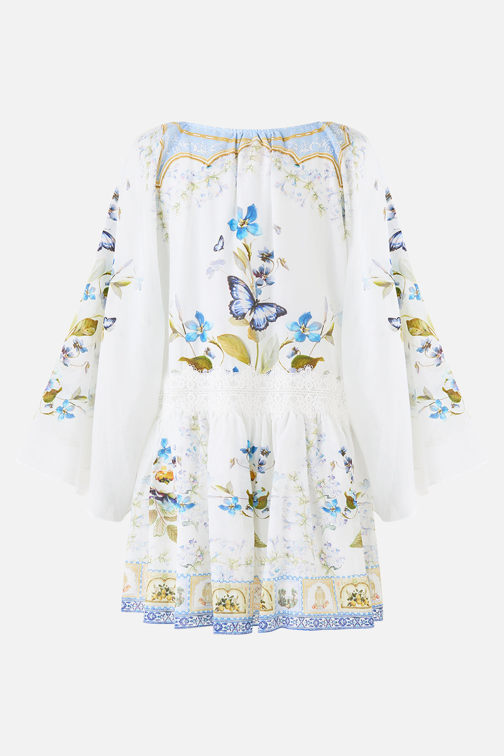 VESTIDO CORTO HOLGADO CON CINTURA CAÍDA BOTANICAL BALLADS