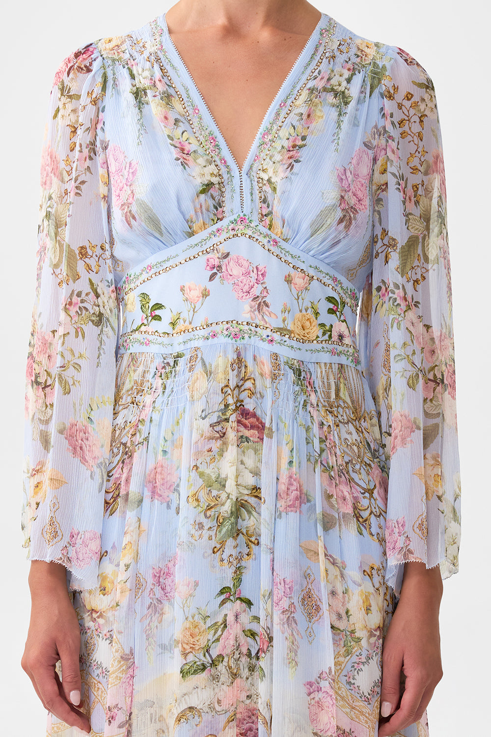 FLARED SLEEVE DRESS TILED IN TIME