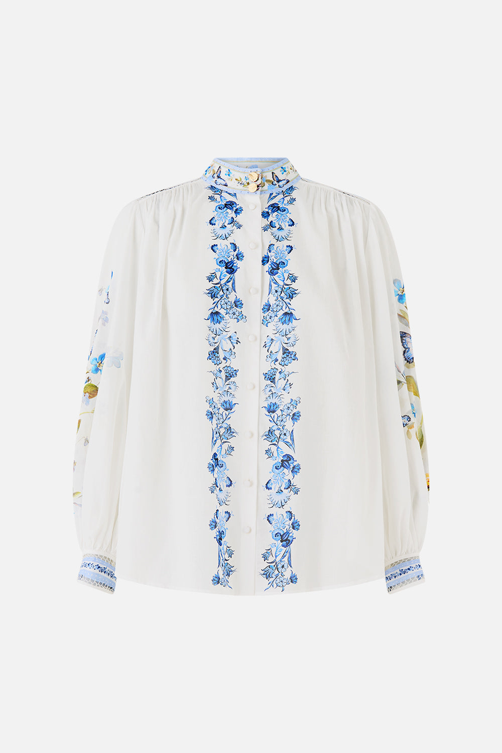BLUSA DE CUELLO ALTO CON BOTONES BOTANICAL BALLADS
