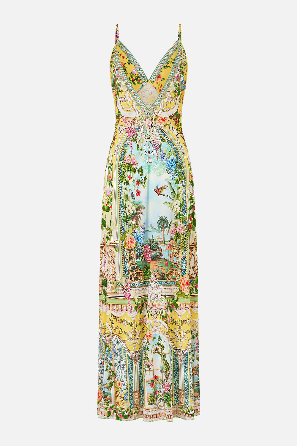 VESTIDO LENCERO AL BIES LARGO HASTA EL SUELO CON CUELLO DE PICO TALES OF TOPKAPI PALACE