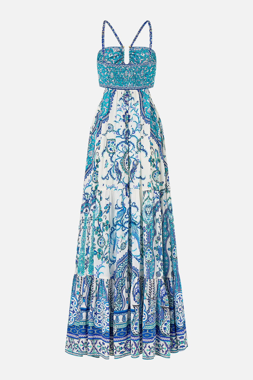 CAMILLA | Gathered Cut Out Dress Isnik Lullaby, L White | Isnik LULLABY