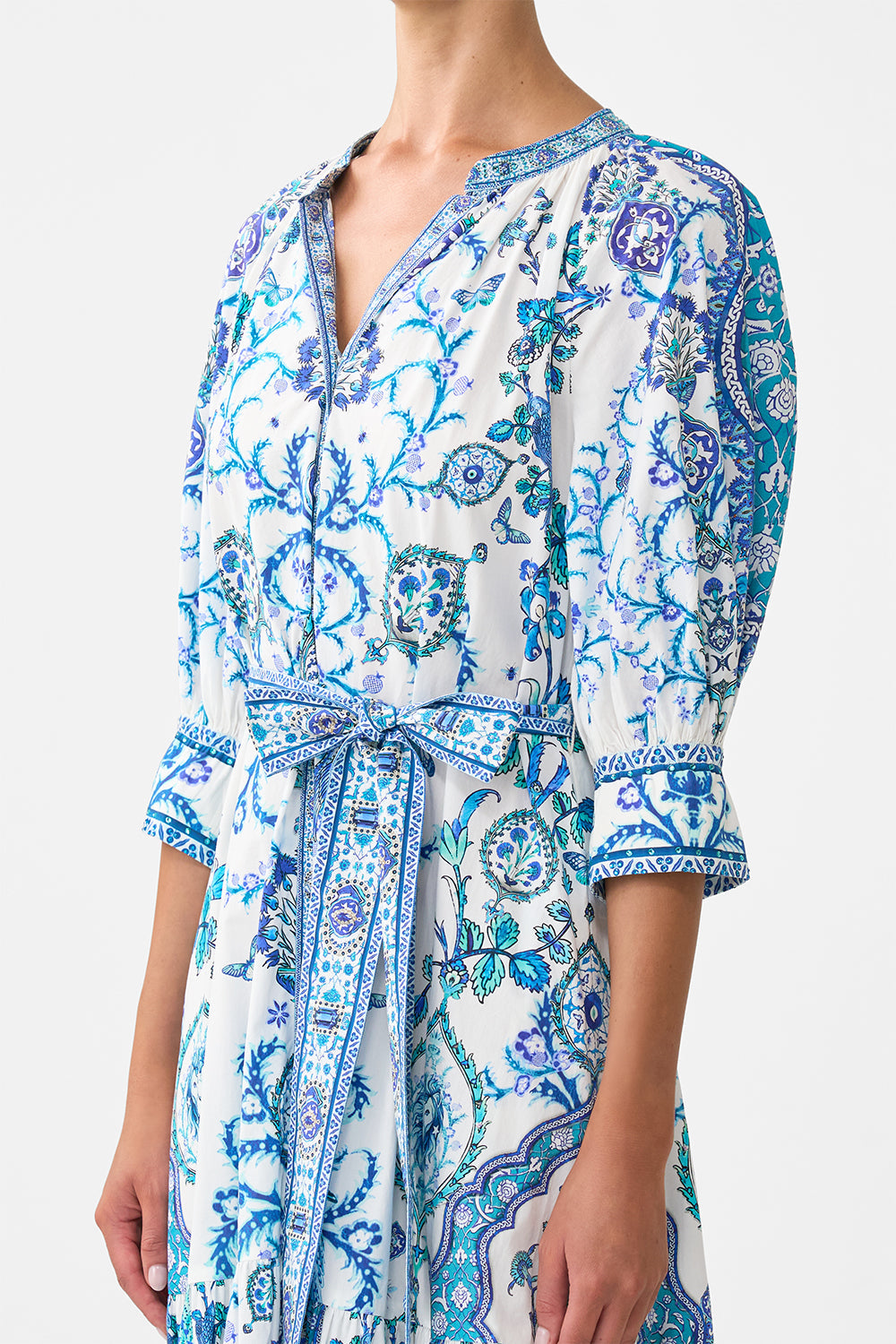 VESTIDO CAMISERO ESCALONADO DE MANGA CORTA ISNIK LULLABY