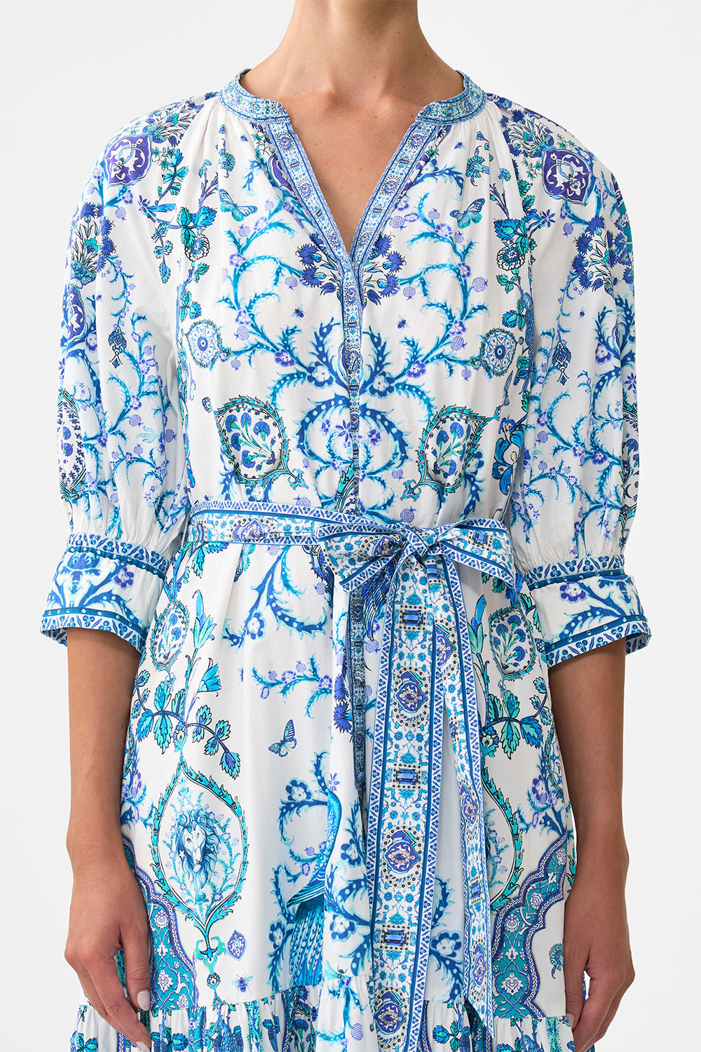 VESTIDO CAMISERO ESCALONADO DE MANGA CORTA ISNIK LULLABY