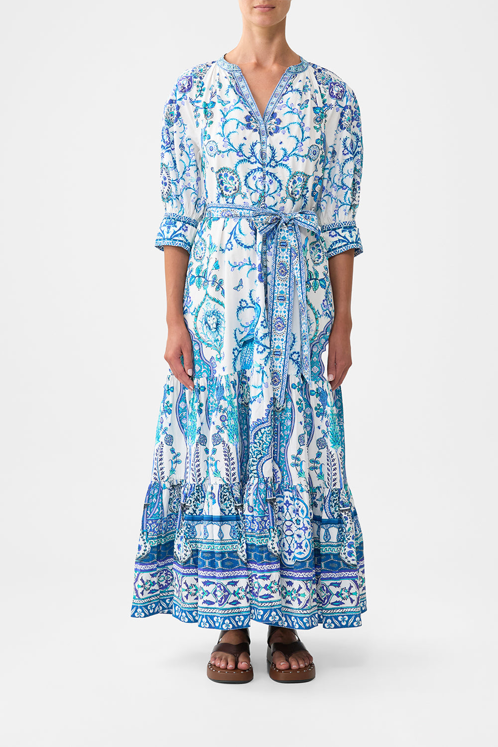 VESTIDO CAMISERO ESCALONADO DE MANGA CORTA ISNIK LULLABY