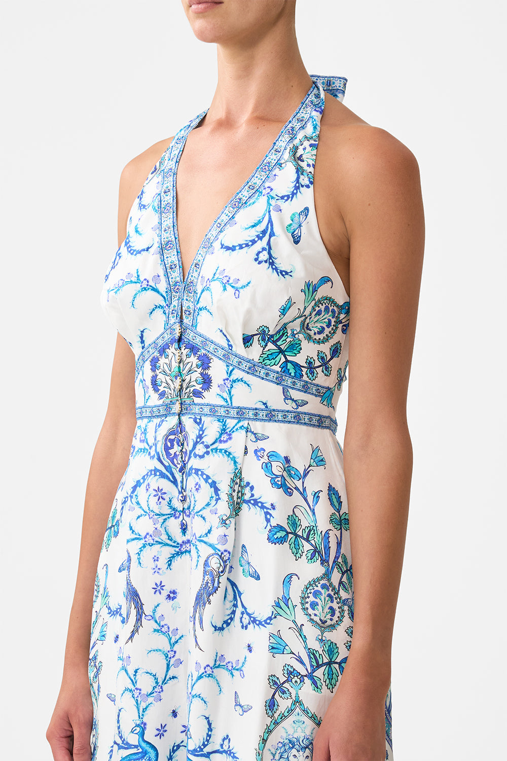 HALTERNECK JUMPSUIT WITH TIE NECK ISNIK LULLABY