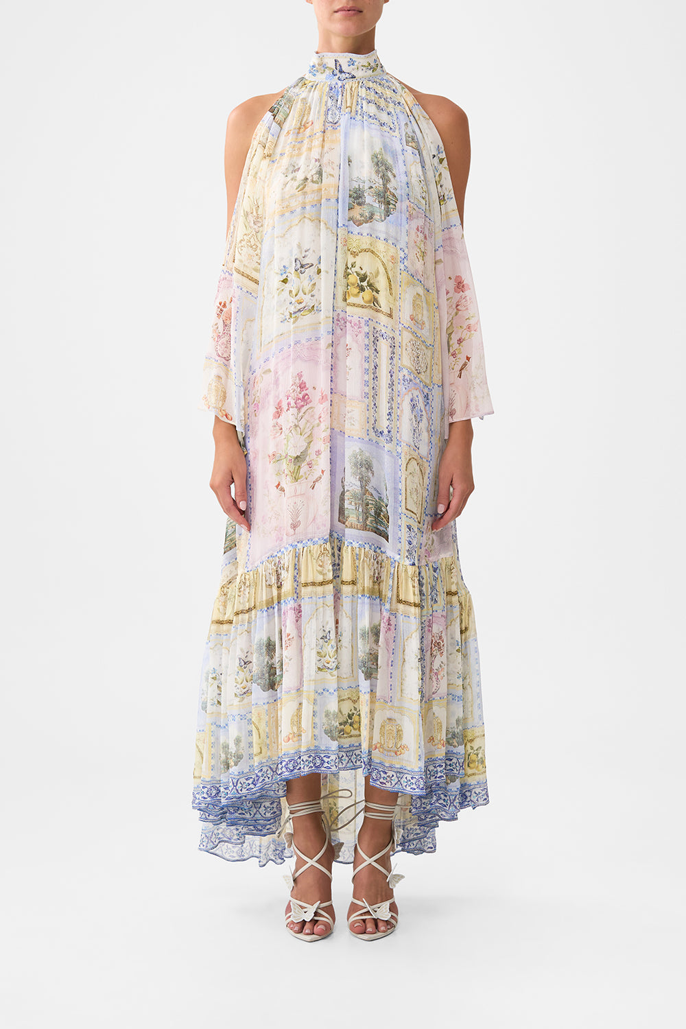 VESTIDO LARGO CON HOMBROS DESCUBIERTOS ESTAMPADO BOTANICAL BALLADS
