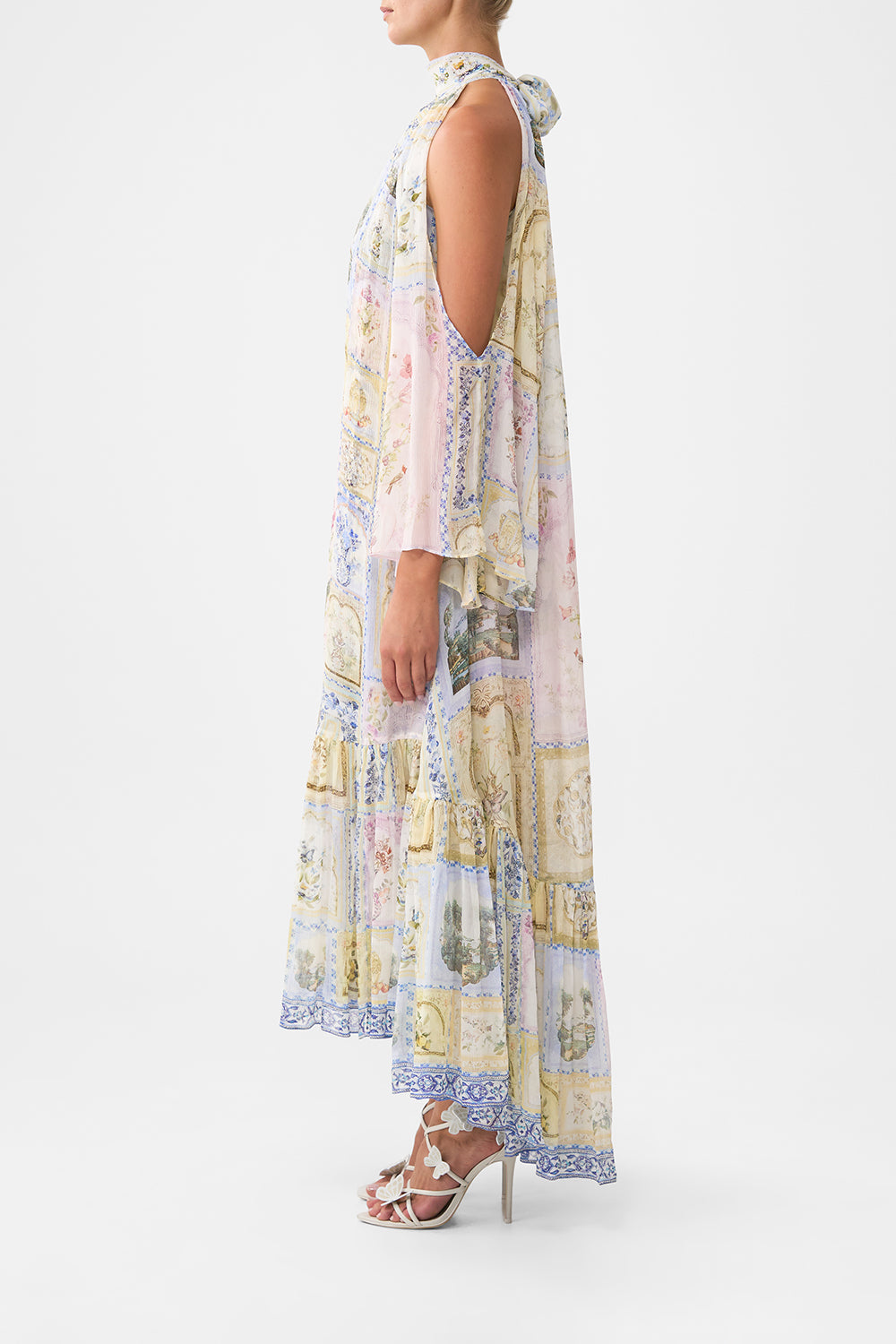 VESTIDO LARGO CON HOMBROS DESCUBIERTOS ESTAMPADO BOTANICAL BALLADS