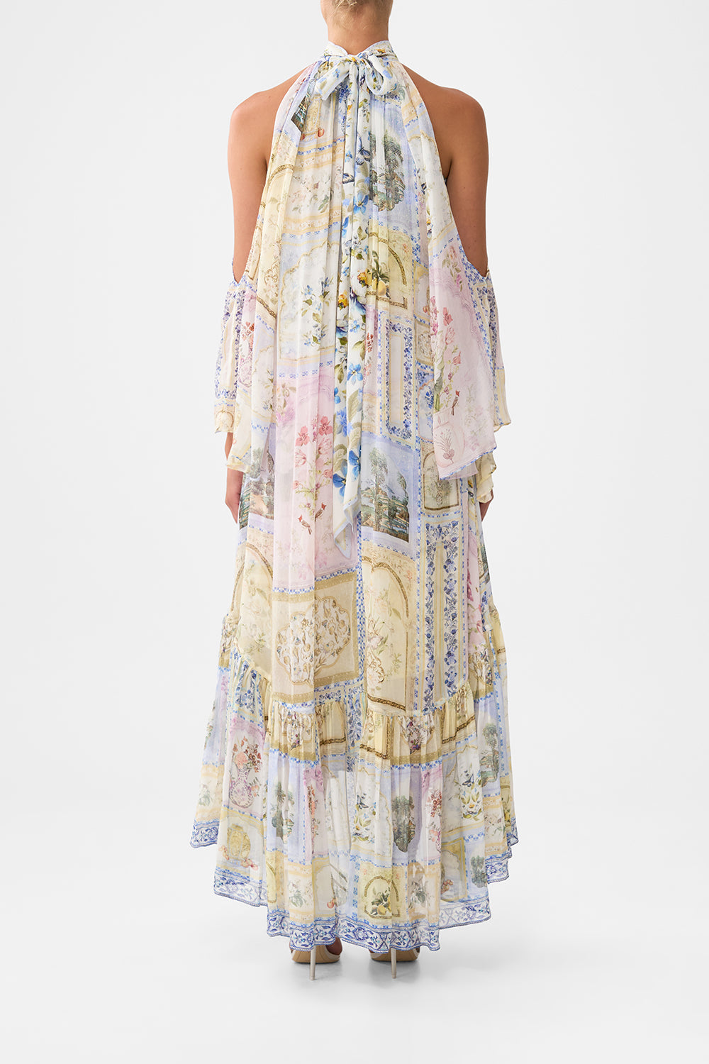 VESTIDO LARGO CON HOMBROS DESCUBIERTOS ESTAMPADO BOTANICAL BALLADS