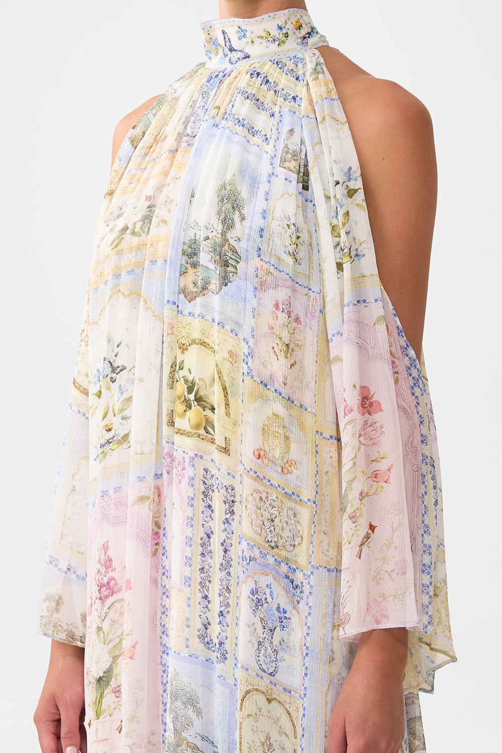 VESTIDO LARGO CON HOMBROS DESCUBIERTOS ESTAMPADO BOTANICAL BALLADS