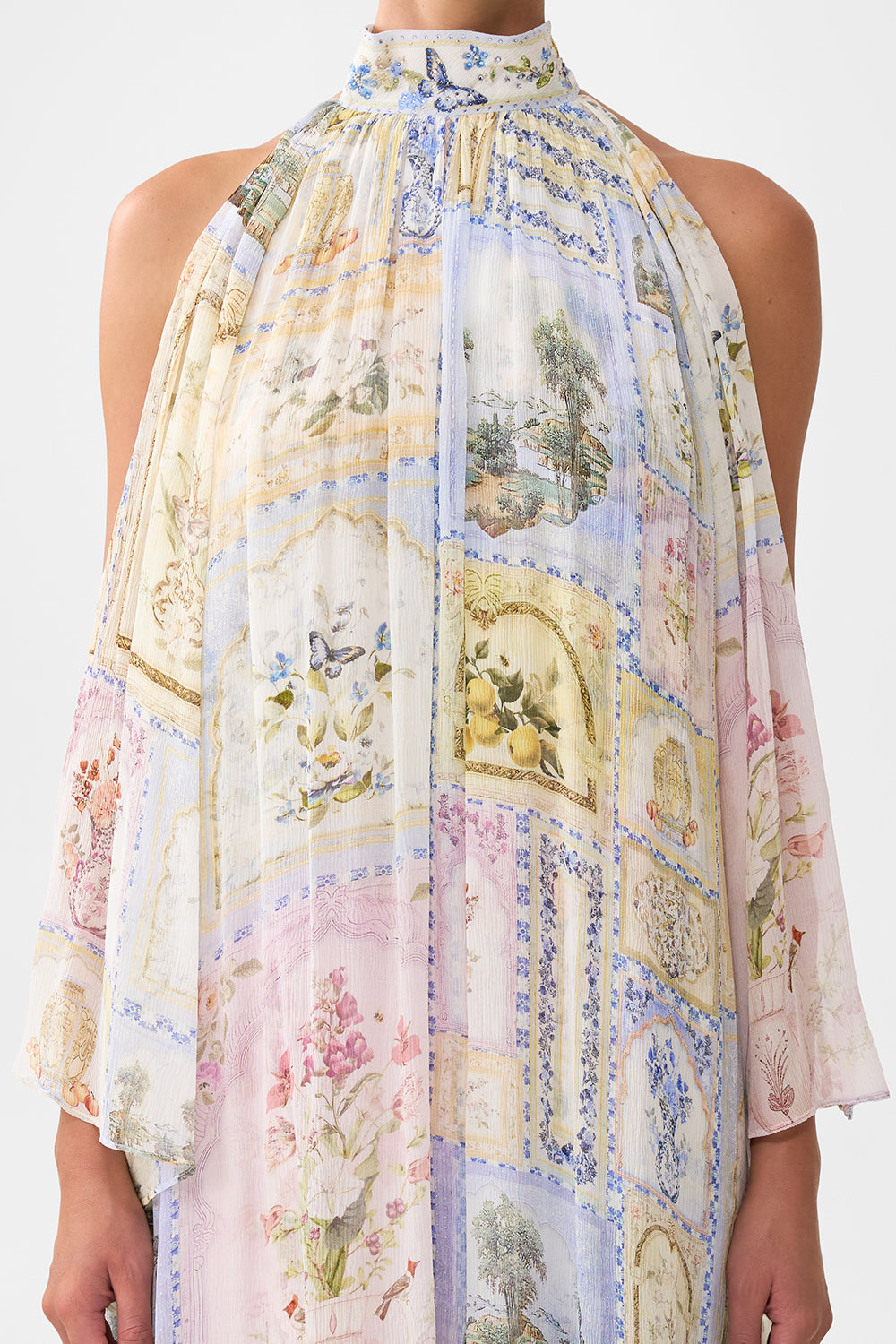 VESTIDO LARGO CON HOMBROS DESCUBIERTOS ESTAMPADO BOTANICAL BALLADS