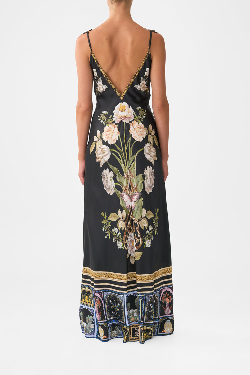 VESTIDO LENCERO LARGO AL BIES CUELLO EN V ELEGANCIA OTOMANA