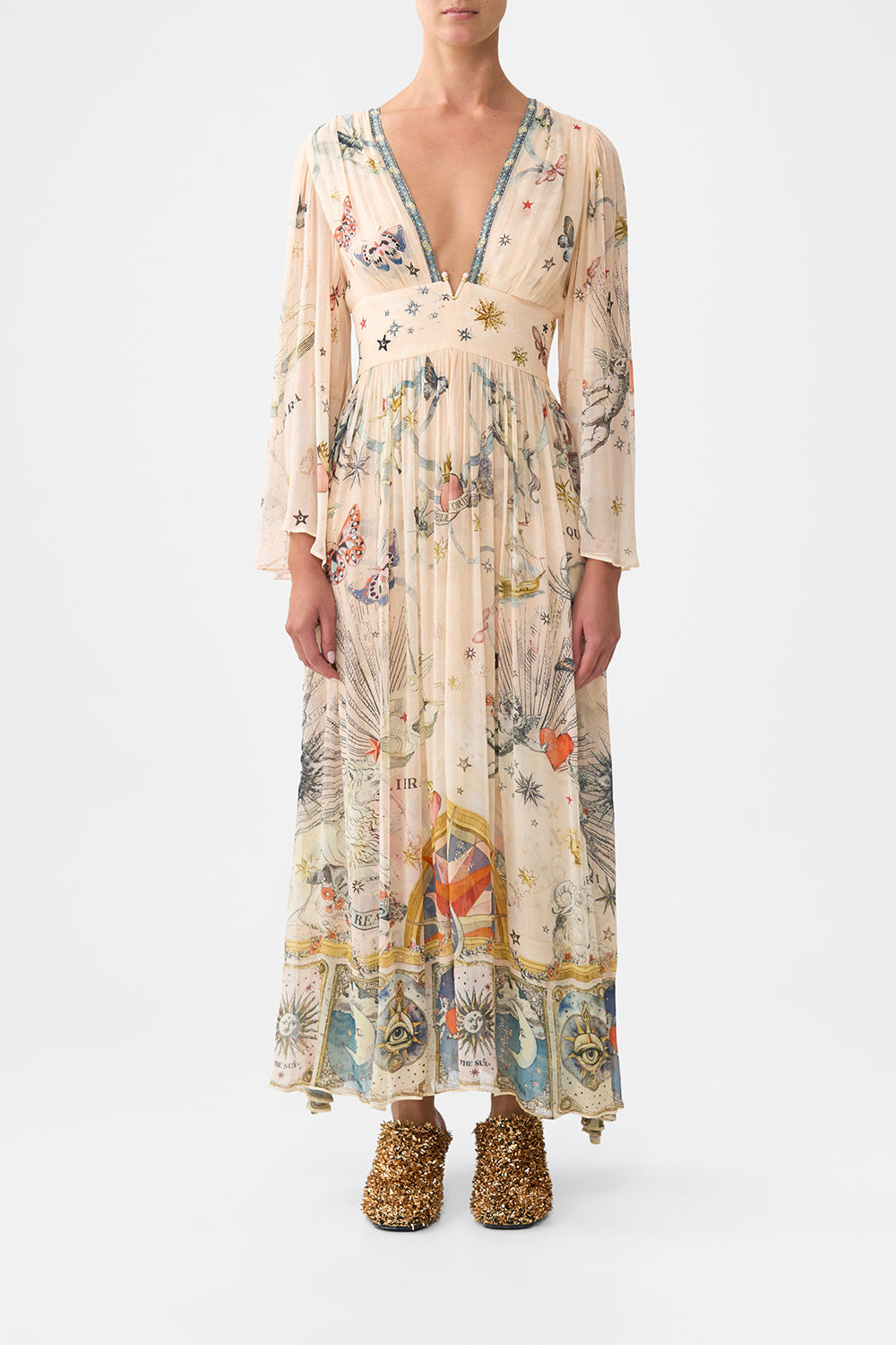 VESTIDO DE MANGA LARGA CON DETALLE DE HERRAJES HOUSE OF HOROSCOPES