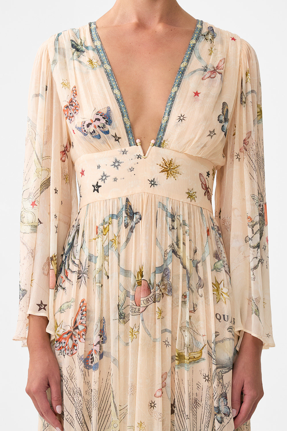 VESTIDO DE MANGA LARGA CON DETALLE DE HERRAJES HOUSE OF HOROSCOPES