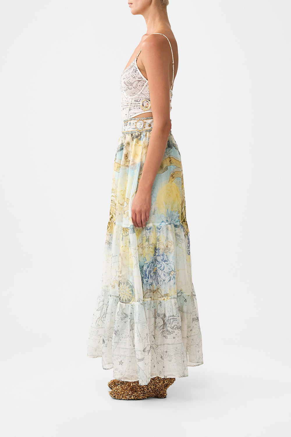 My Lucky Stars High Waisted Tiered Skirt | CAMILLA US – CAMILLA